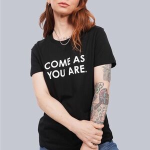 Wildfang Black 'Come As You Are' graphic Tee